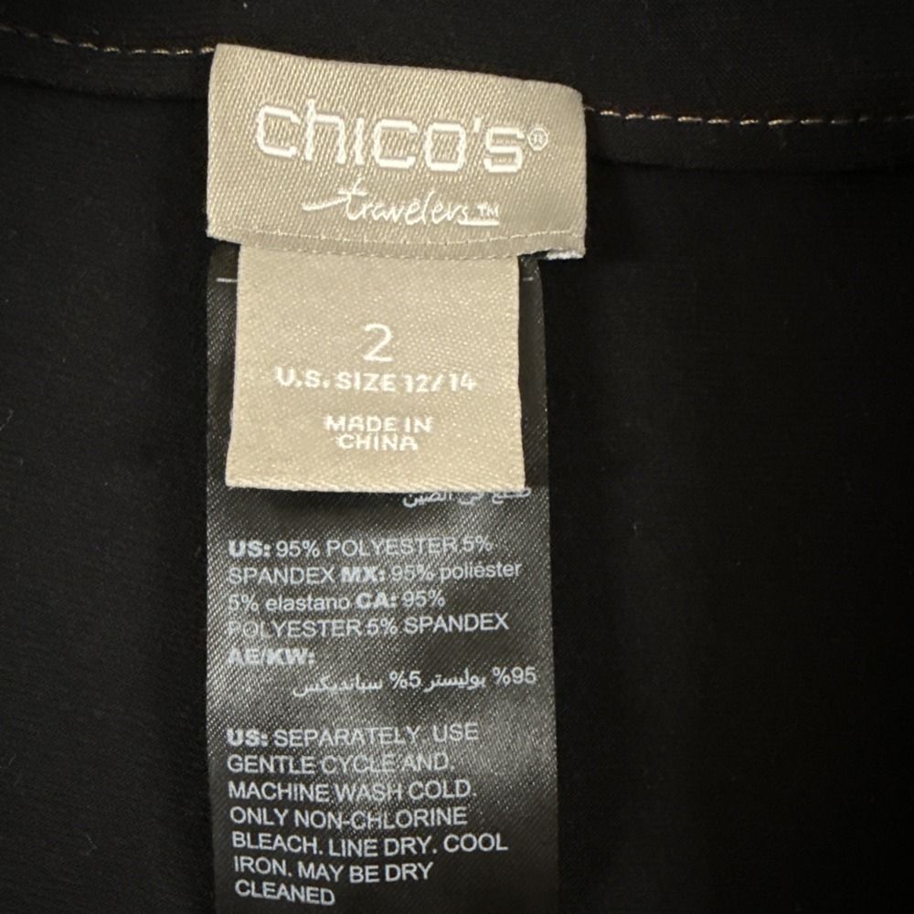 Chico Travelers Black Jacket Size 2 12/14 Pockets Staple Capsule Flowy Comfort - Picture 4 of 9